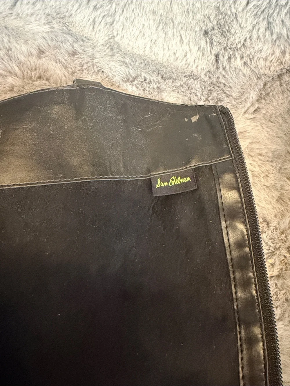 Sam Edelman Black Tall Riding Boots with Side Zip